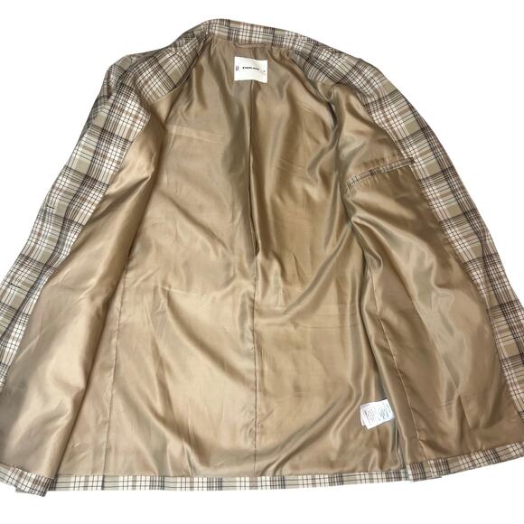 Everlane The Oversized Blazer in Buttersmooth Pale Khaki Plaid Women's Size 14 - Picture 6 of 10
